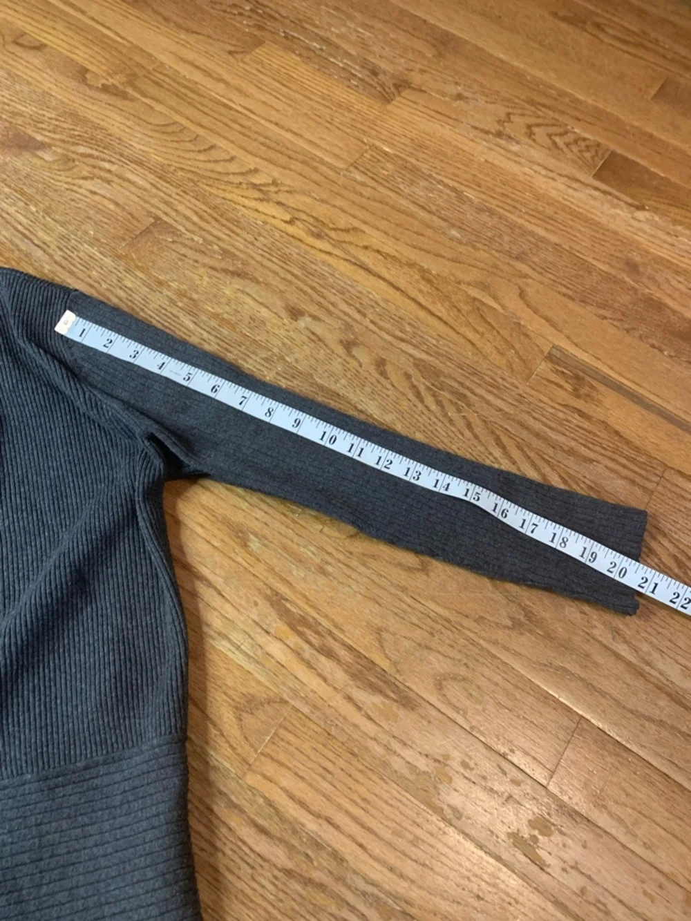 JM Collection Grey Ribbed Open Front Cardigan XL - Picture 7 of 7